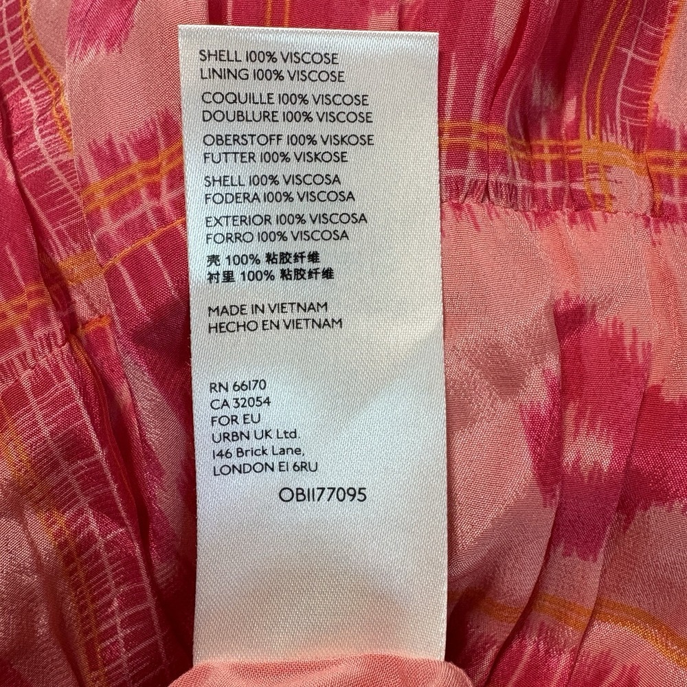 Anthropologie Danielle Duer Ella Skirt Tiered Pink Tangerine Lined XS Petite XSP - Picture 6 of 6